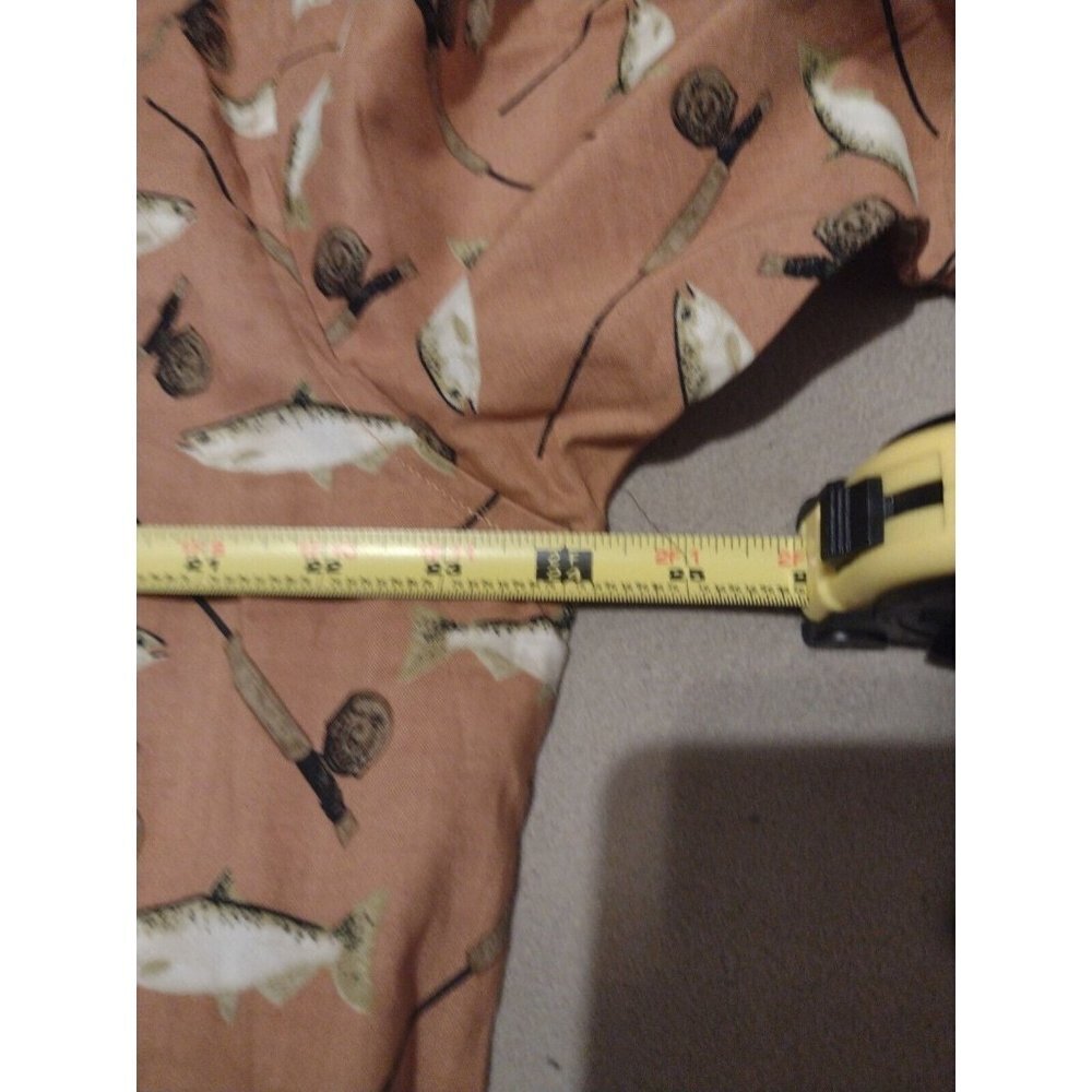 NWT New Field & Stream Long Sleeve Button Shirt Large L Fish Print Orange - Picture 9 of 10